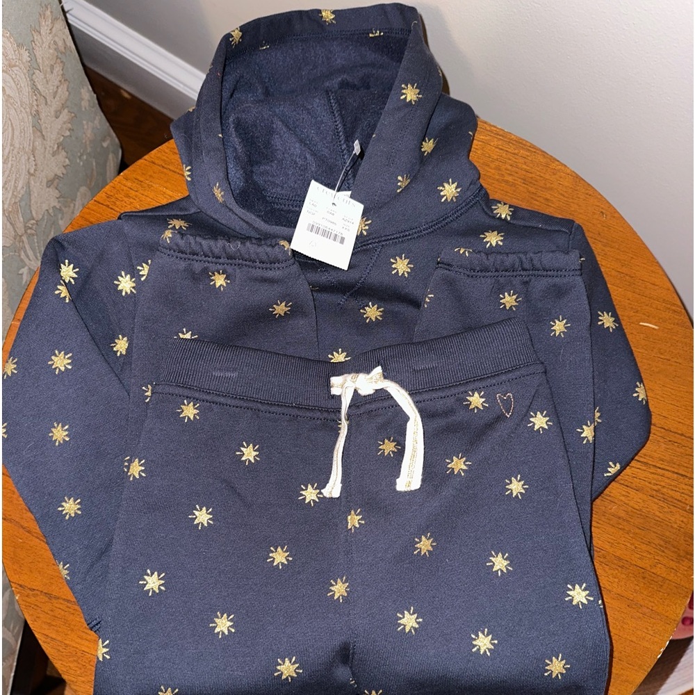 J Crew Crew Cuts Girls Star Hoodie and Sweatpants